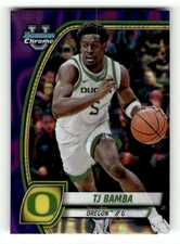 2024-25 Bowman University Chrome Purple Lava Refractor #74 TJ Bamba Oregon 