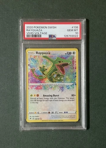 2020 Pokemon SWSH Vivid Voltage #138 Rayquaza Amazing Rare PSA 10 Gem Mint