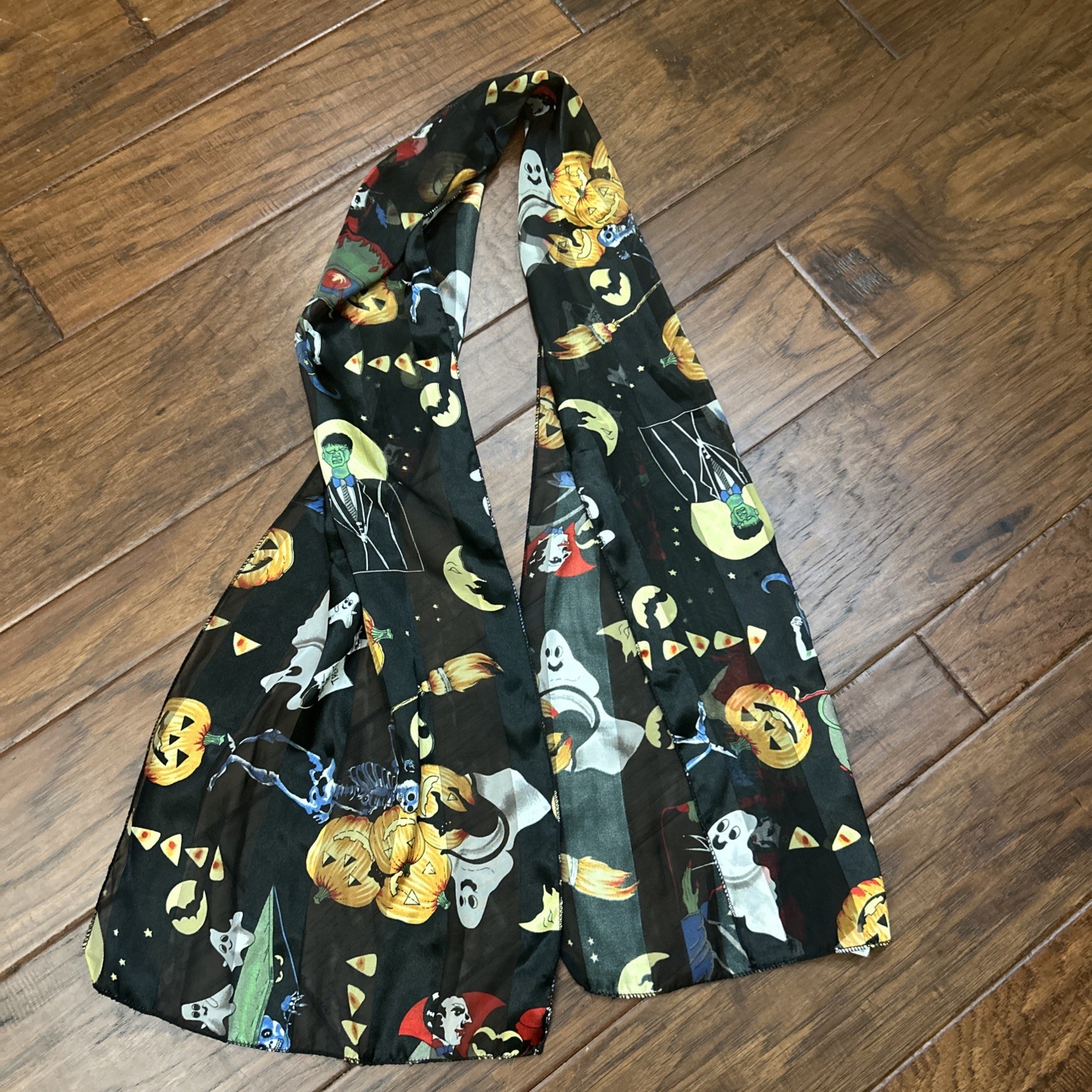 Halloween sheer solid stripe Rectangle Fashion Sc… - image 1