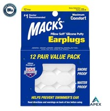 Moldable Silicone Earplugs 12 Pair NRR 22dB Sleeping Snoring Swimming Travel