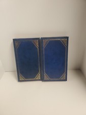Vintage Holson Binder Photo Album Blue Marble Gold Decor Lot Of 2