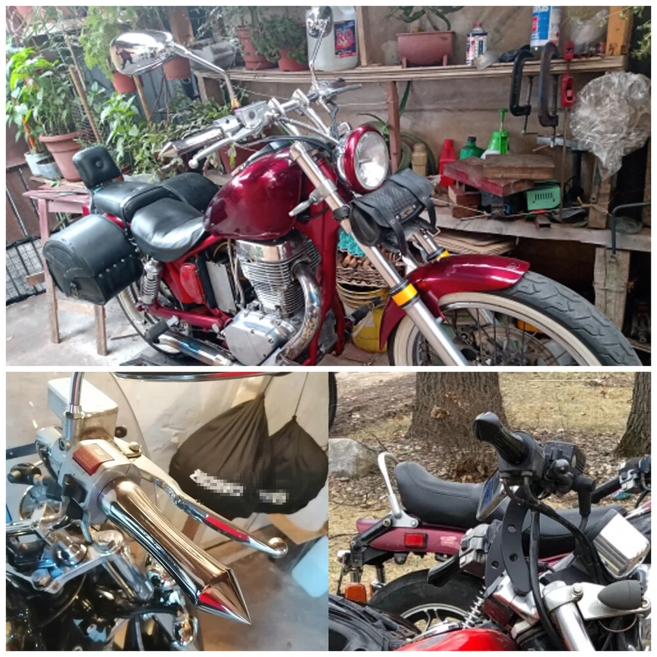 1" Billet Spike Hand Grips Handlebar For Harley Touring Sportster Dyna Softail - Image 3 of 4