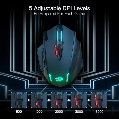 New M908 RGB Backlight LED USB Wired Gaming Mouse 18 Programmable Mouse Buttons - Picture 4 of 11