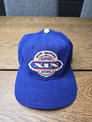 Miami Dolphins Super Bowl XIX 19  1980s Vintage Snapback Hat Wool 