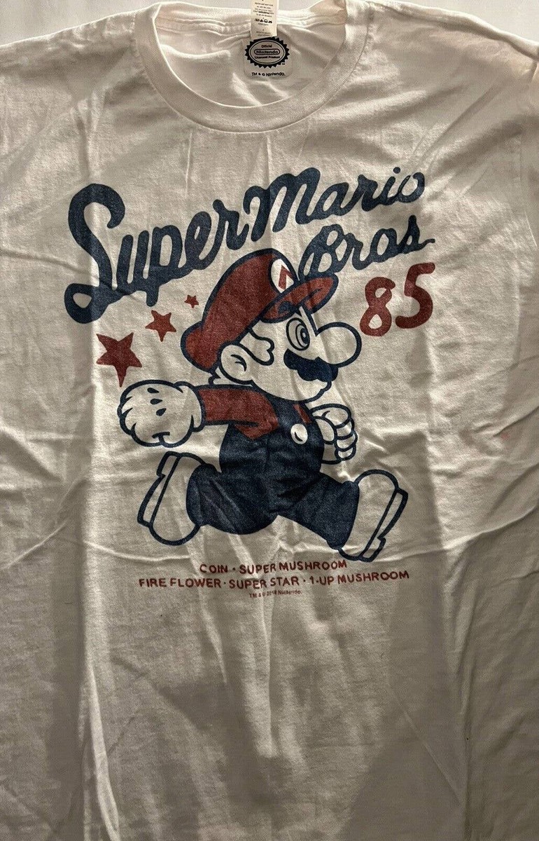 Nintendo Super Mario Bros 85 T-Shirt Men's Large Ivory Crewneck