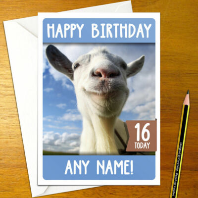 Goat Simulator Personnalisees Carte D Anniversaire Jeu Sim Chevres Lecher Personnalise Ebay
