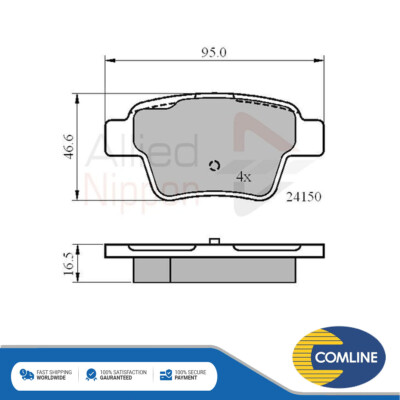 Fits 307 207 408 C4 1.4 HDi 1.6 2.0 Brake Pads Set Rear Allied Nippon