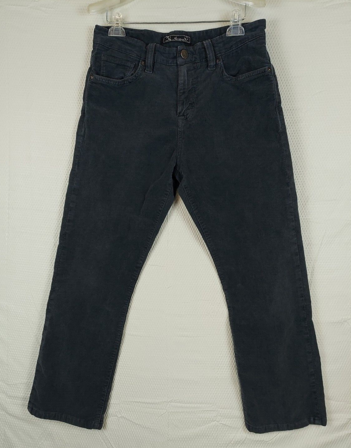 Heritage Charisma Faded Black Relaxed Corduroy Pants Size 32 Hemmed