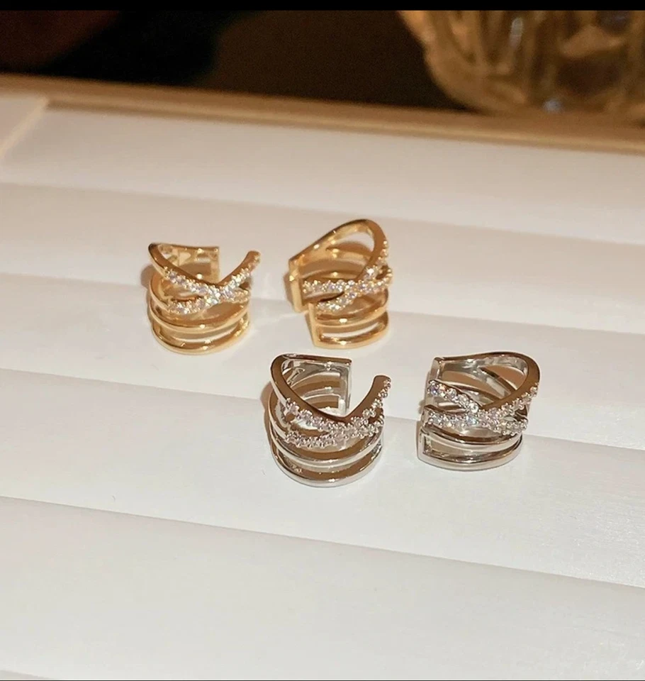 Pendientes de una pieza perla oreja alambre envoltura diseño oreja hueso brazalete clip para mujer AU Foto 4 de 4