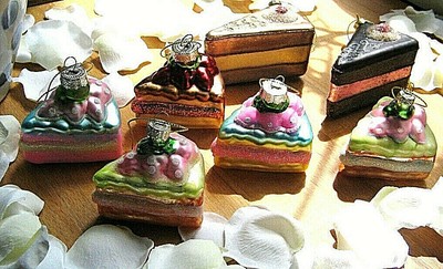 Cupcake Torte Glas Neon Kuchenstücke Dekoration Christbaumschmuck