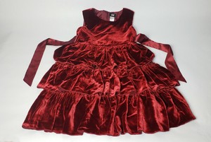 h and m red velvet dress