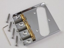 CHROM TELE ASCHENBECHER BR&Uuml;CKE 3 kompensierte Messings&auml;ttel f&uuml;r Telecaster Gitarre