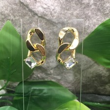 1  Gold-tone Earring Set Boho Retro Dangle Drop Rhinestone New Free Ship 6325