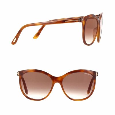 トム Tom Ford Geraldine 02 TF568 53G Tortoise Plastic Round Sunglasses