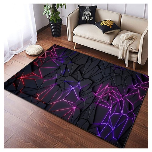 Alfombra púrpura de neón, alfombra de belleza, alfombra negra, oscura, destrucción, brillo, juegos - Imagen 2 de 8