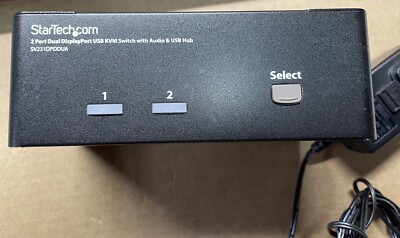 StarTech SV231DPDDUA 2 Port Dual DisplayPort USB KVM Switch + Audio & USB 2 Hub