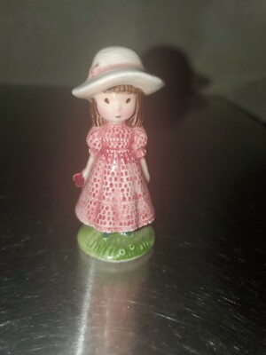 Vintage 197 Panda Prints Girl In Red Dress Figurine 