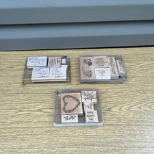 Lot of 17 Stampin Up Rubber Stamps Sayings Decorations