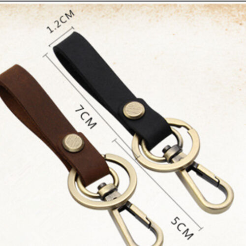 LEATHER & KEY CHAIN Belt Loop Key Holder Ring Keychain Keyring Keyfob Detachable - Picture 1 of 5