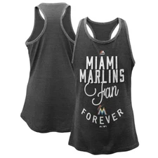 Miami Marlins Majestic MLB Youth Grey "I'm a Fan Forever" Racer Tank