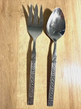 MCM Rogers Deluxe Oneida Coliseum Dominica  SALAD FORK SPOON SET Flatware Lot 2