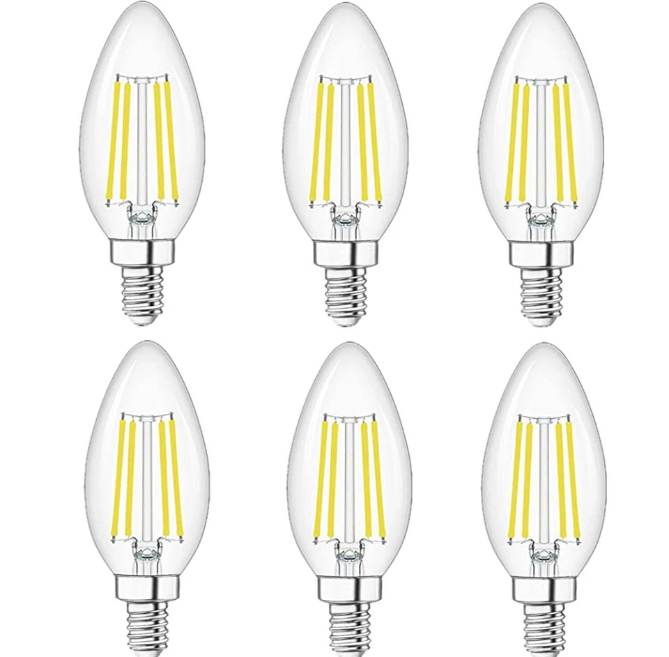6X E12 4W 4000K 110V Candelabra Led Bulbs Light For Ceiling Fan and Chandelier - Image 2 of 4