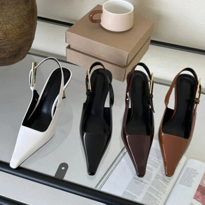 2025 Summer Pumps Shoes Fashion Shallow Slip On Slingback Sandals Thin High Heel