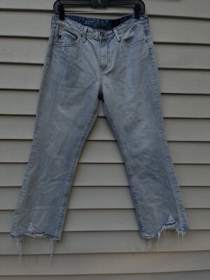 AG Adriano Goldschmied The Jodi Crop High Rise Slim Flare Jeans Blue Womens  28