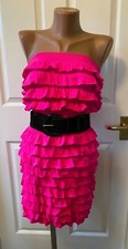 Pink - Bodycon Barbie Style Ladies Dress with belt - Pion Women Wear - Size M/L