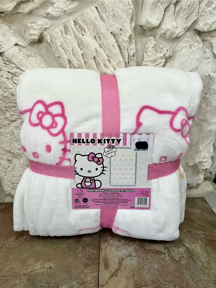 Hello Kitty Pastel Faces Ombre Twin XL White 60 x 96