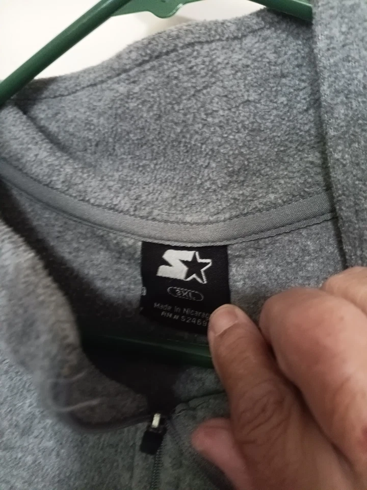 STARTER  MENS PULLOVER SWEATER 1/2 ZIP GRAY LONG SLEEVES SIZE 3XL - Image 2 of 2