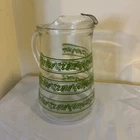 Libbey Spring Blossom Crazy Daisy Pyrex Corning 9.25" Pitcher Ice Catcher VTG