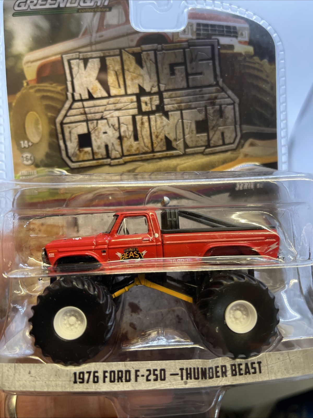 Greenlight Kings of Crunch Monster Truck, 1976 Ford F-250 Thunder Beast, 1:64