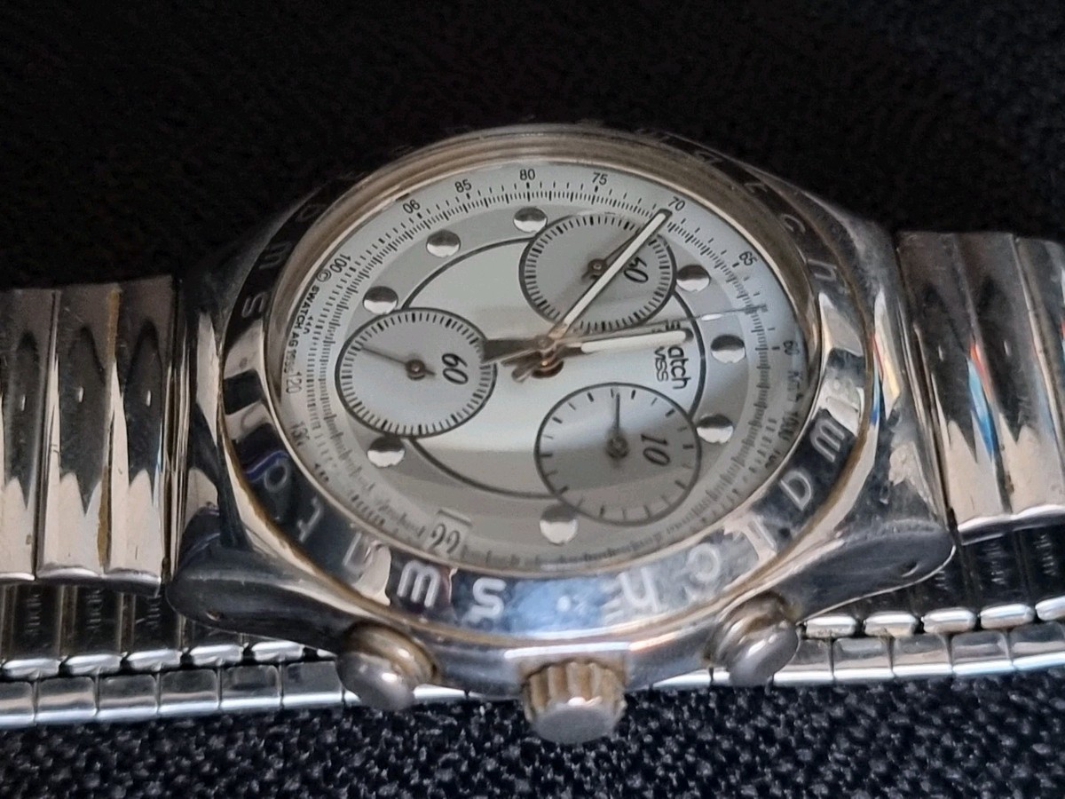 7-3457 7-3457 Swatch AG 1996 クロノグラフ 腕時計 青 Swatch AG 1996 