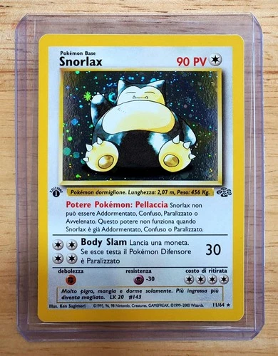 Pokemon 2000 Snorlax Italian 1st Edition Jungle Holo Card Swirl