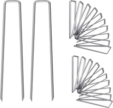 6 Inch Galvanized Garden Landscape Staples Stakes, 25 50 100 PCS Anti-Rust (100)