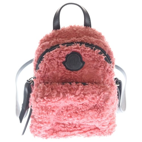 MONCLER Logo Patch Fur Shoulder Bag Pink G209B5L60000 Used 28c1196e10633b2663899