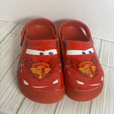 Crocs Shoes Kids Size J3 Red Lightning McQueen Disney Pixar Cars Clog Sandals