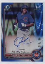 2022 Bowman Chrome Prospect Blue RayWave Refractor Christian Franklin Auto 0tk7