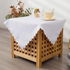 Small Square White Tablecloth 24 x 24 Inch Polyester 24 x 24 (Square), 