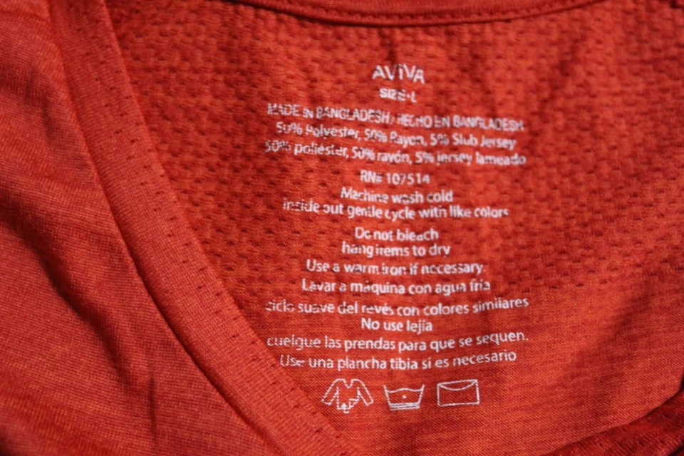 Camisa Aviva Athletic Cuello en V Manga Corta Roja Talla Grande Foto 3 de 3