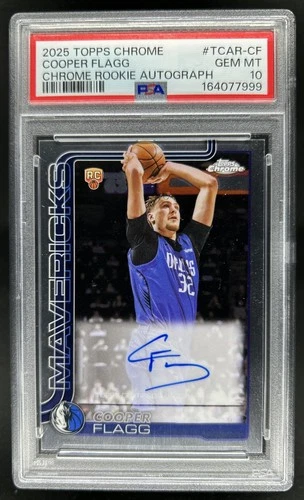 2025-26 Topps Chrome Cooper Flagg Rookie Auto RC #TCAR-CF Mavericks PSA 10