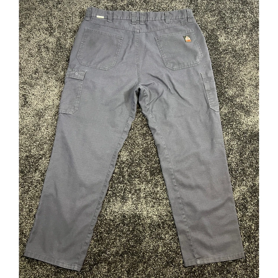Bulwark FR iQ Series Flame Resistant Cargo Pants Utility Navy Blue Men's 38x30 - Image 2 of 4