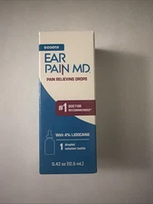 Ear Pain MD Pain Relieving Drops 0.42fl. oz. 1 Box -  New - Exp 2028 Free SHIP