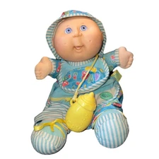 VTG Cabbage Patch Kids Doll Blue Eyes 2 Dimples Love N Care CPK Clothes
