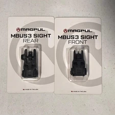 Front & Rear Gen3 MBUS3 Flip-Up Sight Set Polymer Black Finish- BLK