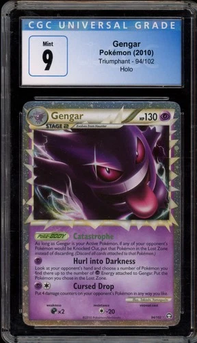 Pokemon Gengar Prime Triumphant Holo Ultra Rare #94 SCRATCHED SLAB CGC 9 Mint