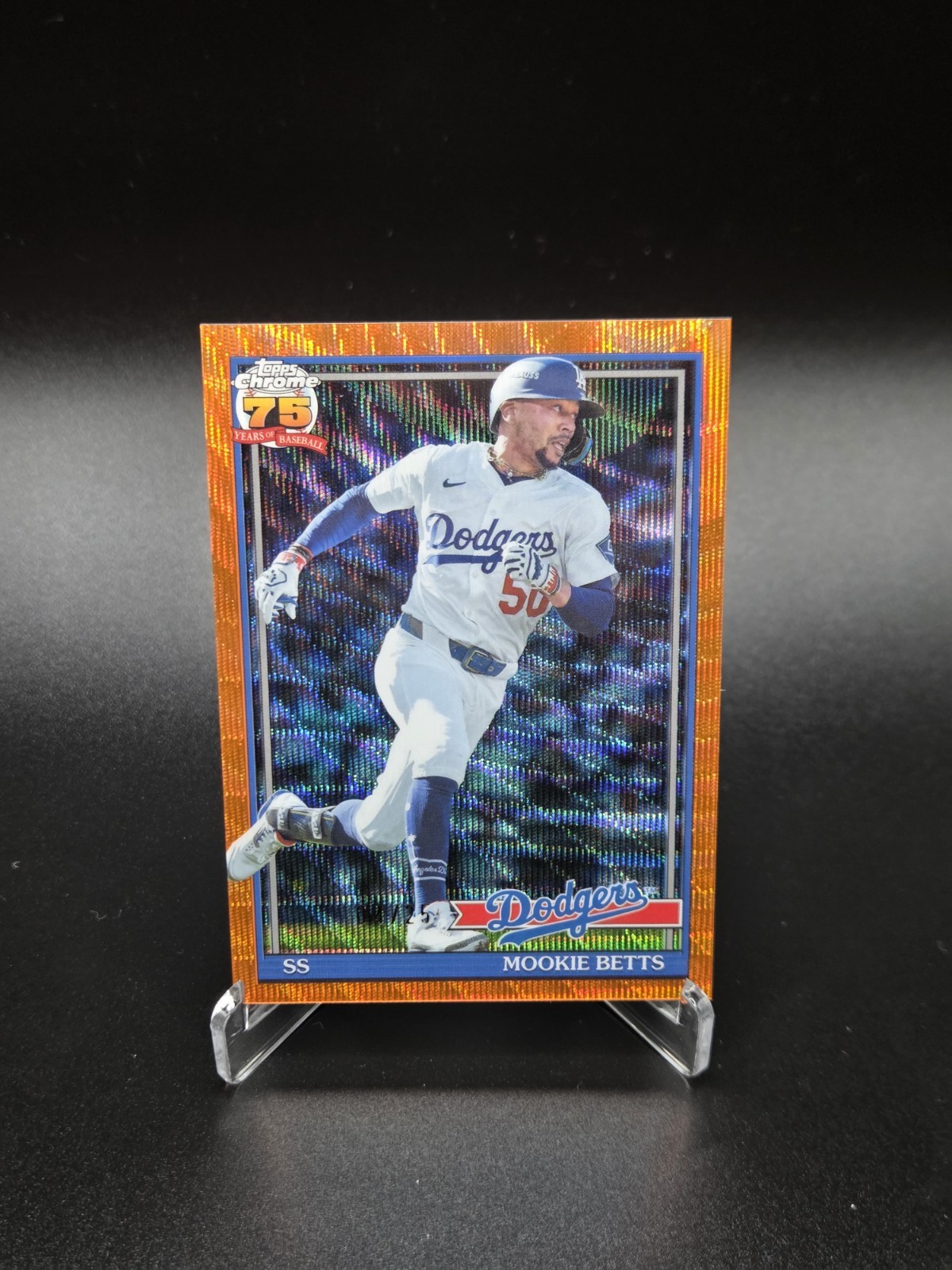 Topps Chrome 2026 Mookie Betts Los Angeles Dodgers MLB #91CB-8 Orange Wave 04/25