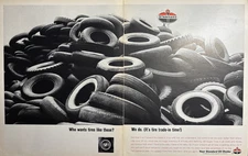 Standard Oil Company American Oil Tires Atlas Amoco 120 Super VTG Print Ad 1960s