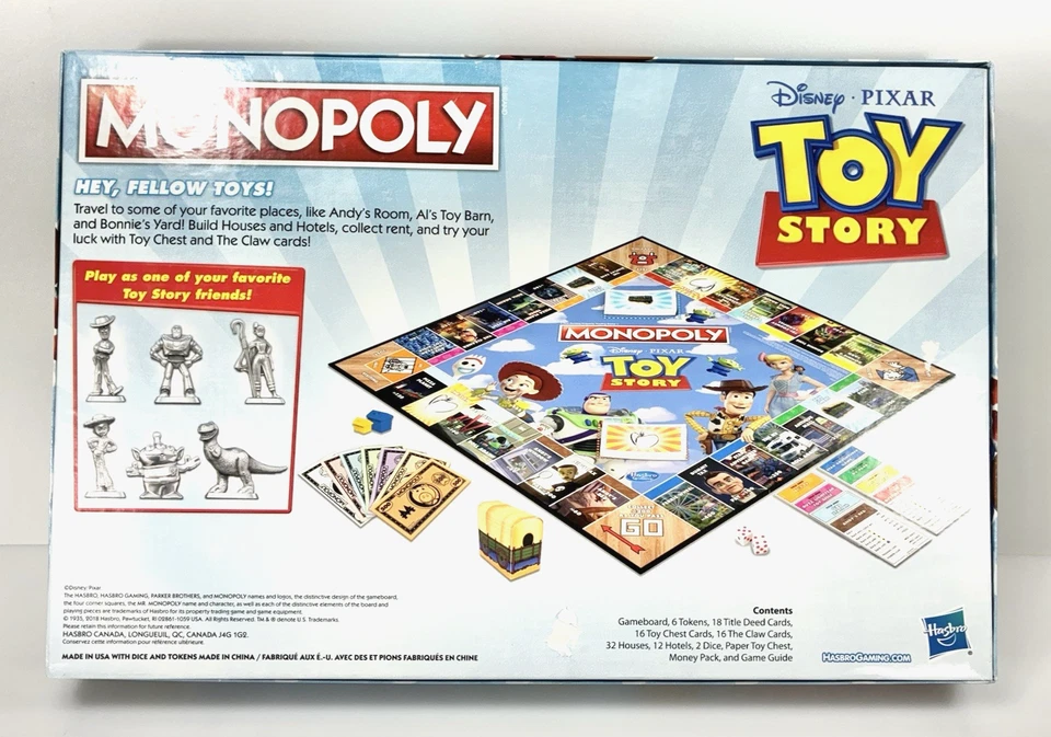 Disney Pixar Toy Story Monopoly Board Game 2018 Hasbro Parker Brothers Complete - Image 2 of 4